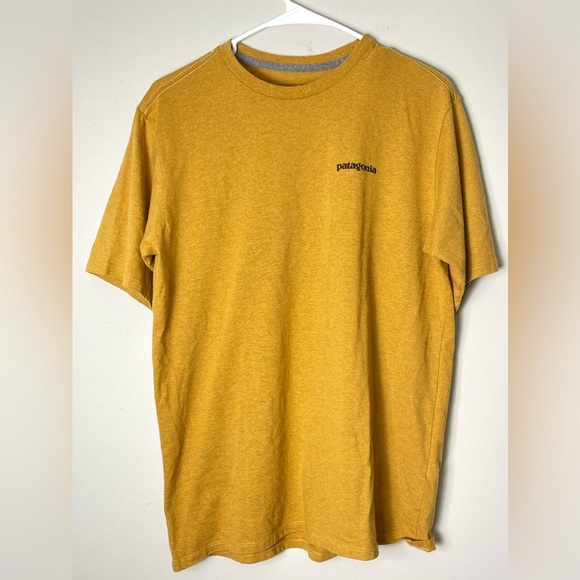 Patagonia Graphic T-Shirt Responsibili-Tee‎ Short Sleeve Crew Neck Yellow XSmall - Picture 2 of 8